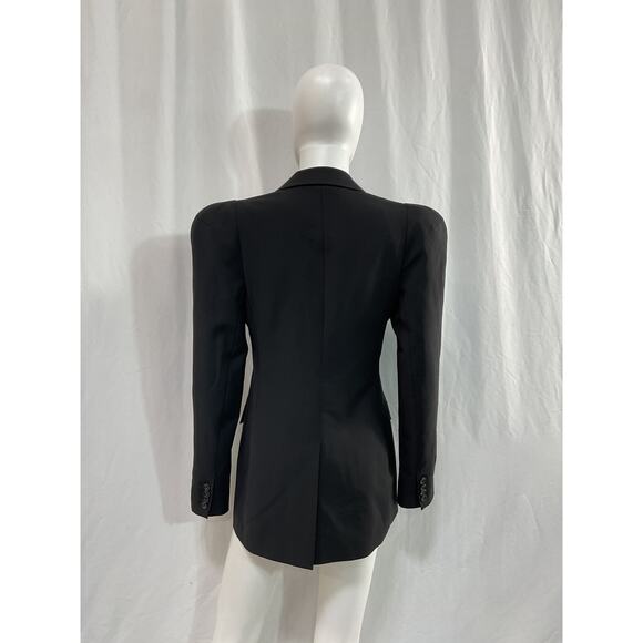 Tibi 'Recycled' Black Tropical Wool Sculpted Blazer Size 0 - Picture 3 of 5